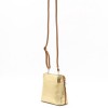 Красива малка дамска чанта от италианска естествена кожа модел CALDO цвят златен