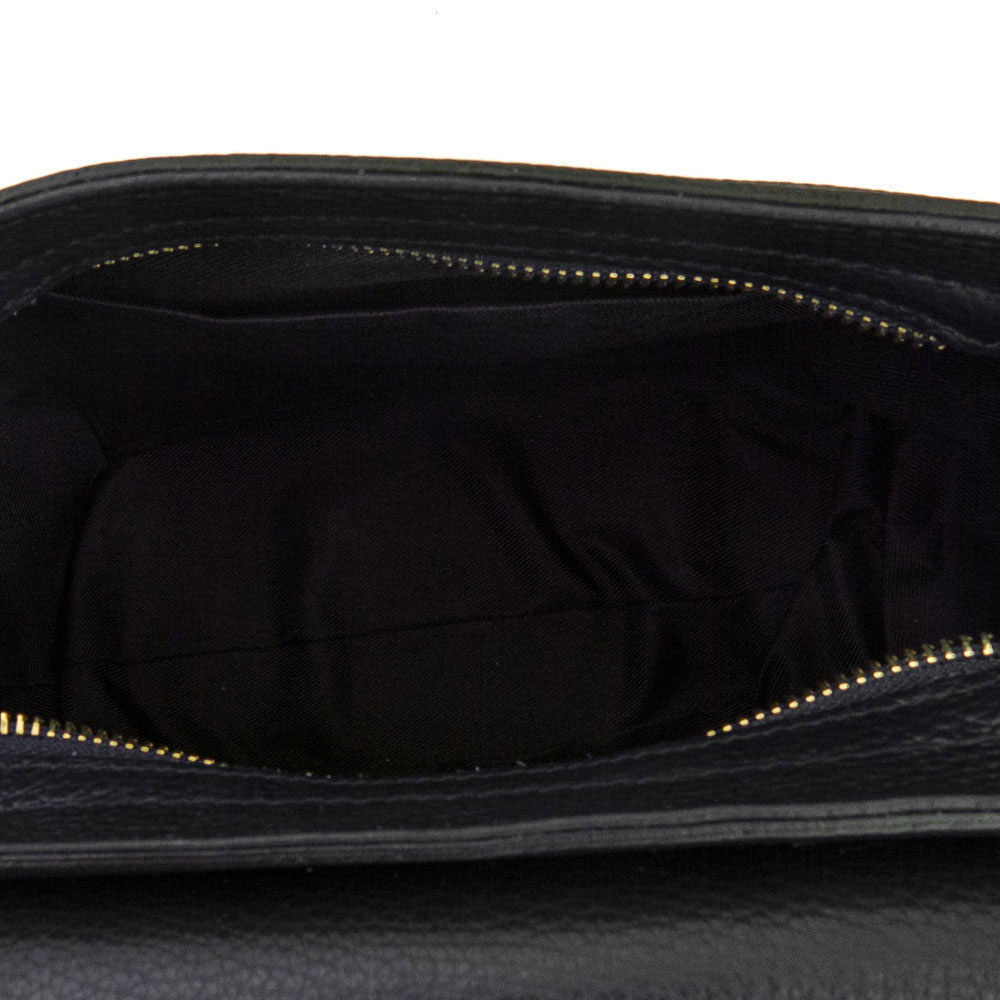 Кокетна дамска чанта от италианска естествена кожа модел OCTAVIA цвят черен