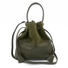 Практична малка дамска чанта от италианска естествена кожа модел CALANDRA цвят зелен