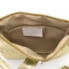 Златна малка дамска чанта от италианска естествена кожа модел HOLLY цвят златен