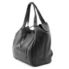 Голяма дамска чанта тип торба от италианска естествена кожа модел DOMENICA цвят черен