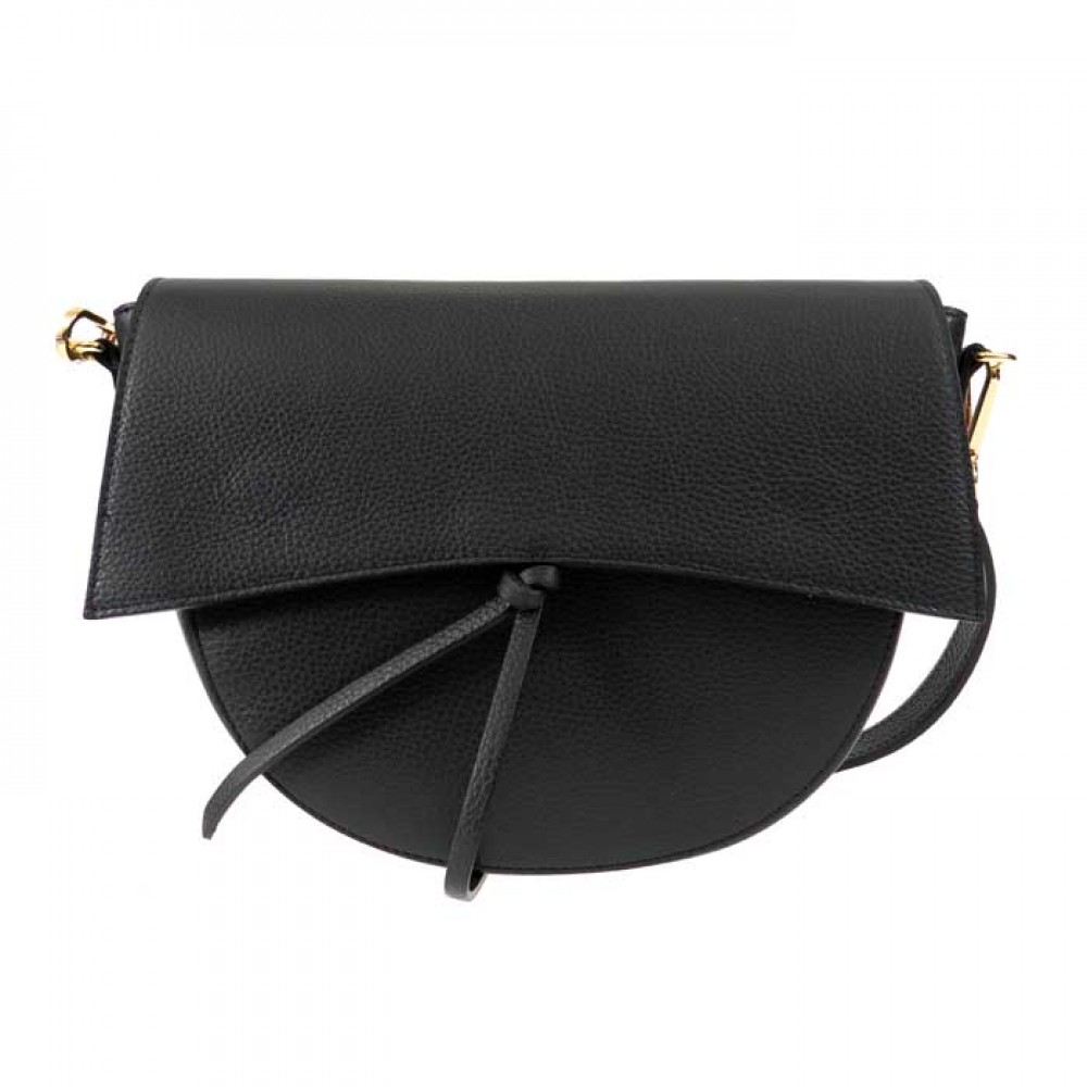 Дамска чанта модел TONDO италианска естествена кожа черен