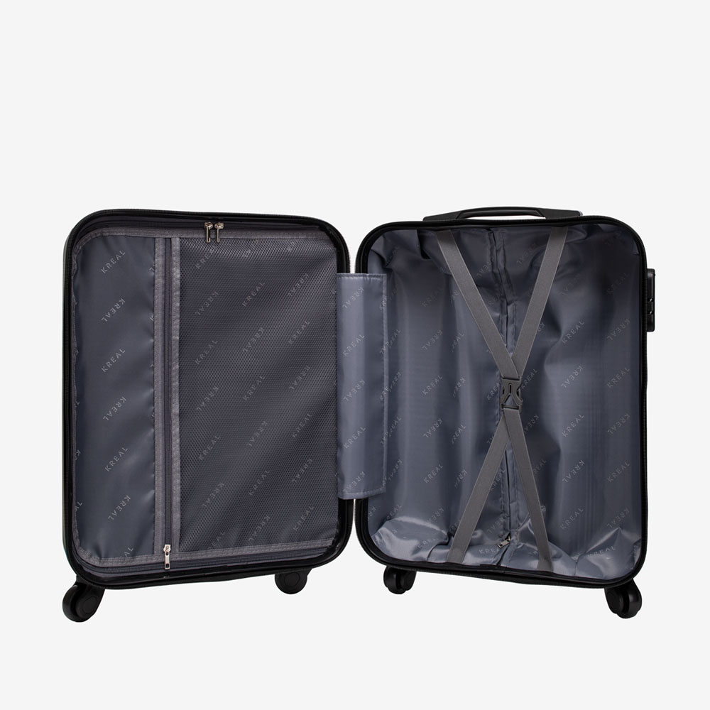 Куфар за ръчен багаж KREAL от ABS с 4 колелца черен