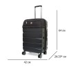 Куфар от текстил с ABS ENZO NORI модел MIX 64 см черен на 4 колелца с TSA код
