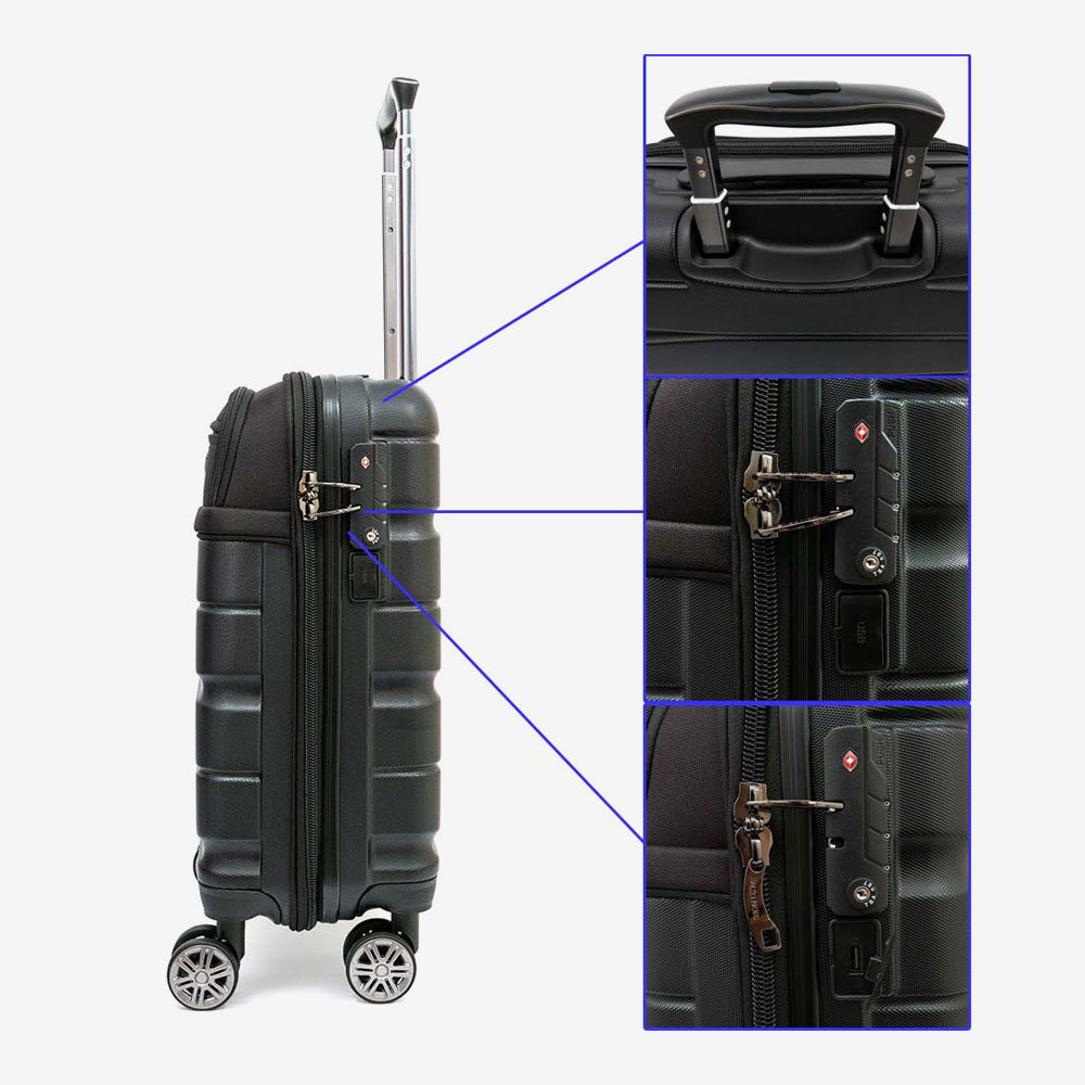Куфар за ръчен багаж ENZO NORI модел MIX 53 см черен