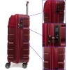 Среден размер куфар за кабина ENZO NORI модел MIX 64 см текстил с ABS червен на 4 колелца с TSA код