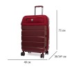 Комплект куфари от ABS + текстил 3 размера цвят червен ENZO NORI модел MIX с 4 независими колела