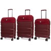 Комплект куфари от ABS + текстил 3 размера цвят червен ENZO NORI модел MIX с 4 независими колела