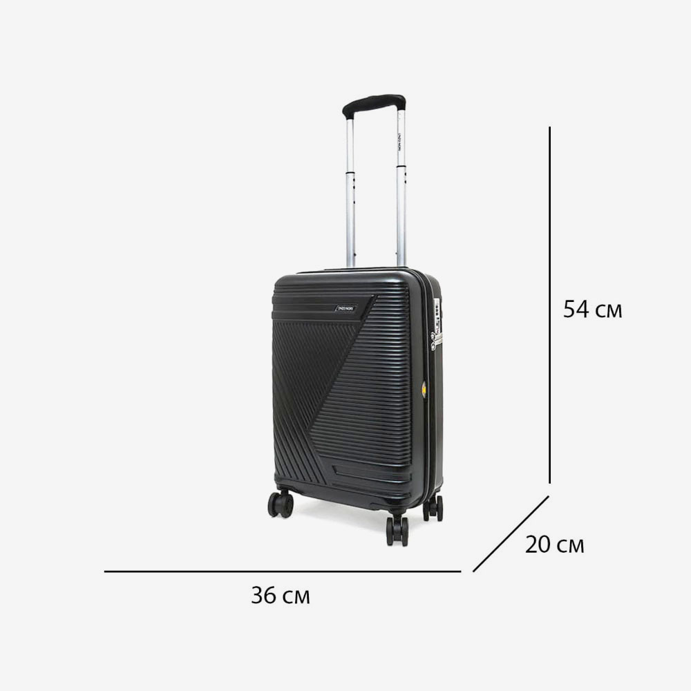 Твърд куфар за ръчен багаж ENZO NORI поликарбонат тъмно сив