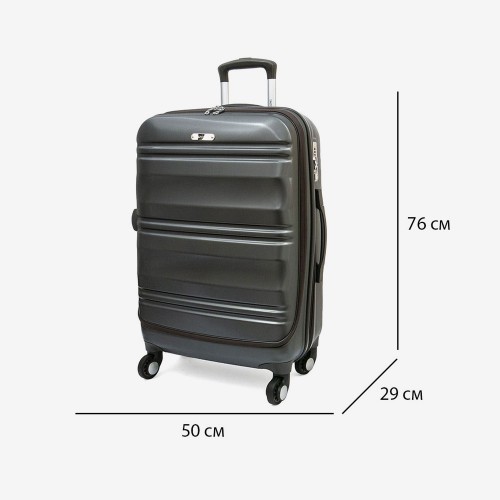 Голям куфар ENZO NORI модел GRANITE 76 см поликарбонат сив