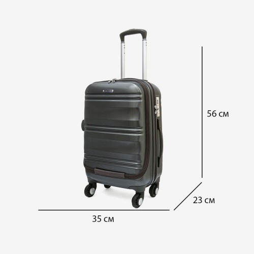 Куфар за ръчен багаж ENZO NORI модел GRANITE 56 см поликарбонат сив