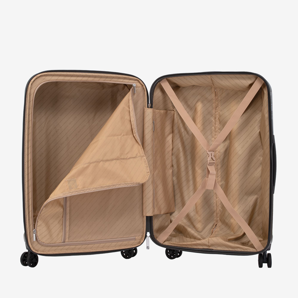 Куфар за ръчен багаж ENZO NORI модел PRIDE 55 см поликарбонат черен