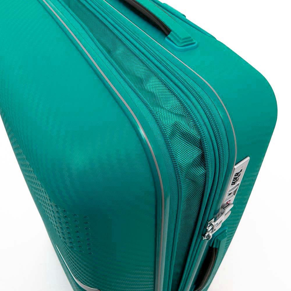 Твърд куфар ENZO NORI от полипропилен с разширение зелен