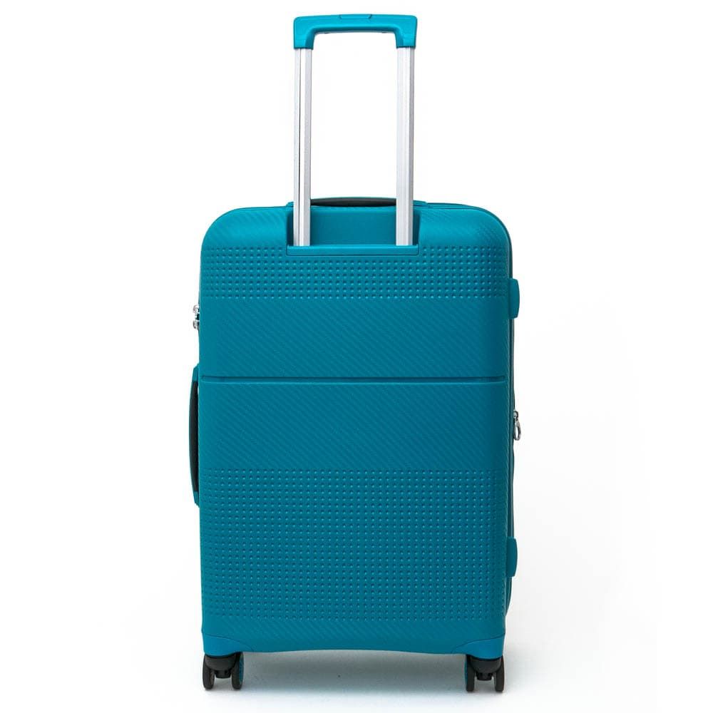 Среден размер куфар от полипропилен ENZO NORI цвят син модел SPACE 67 см с разширение