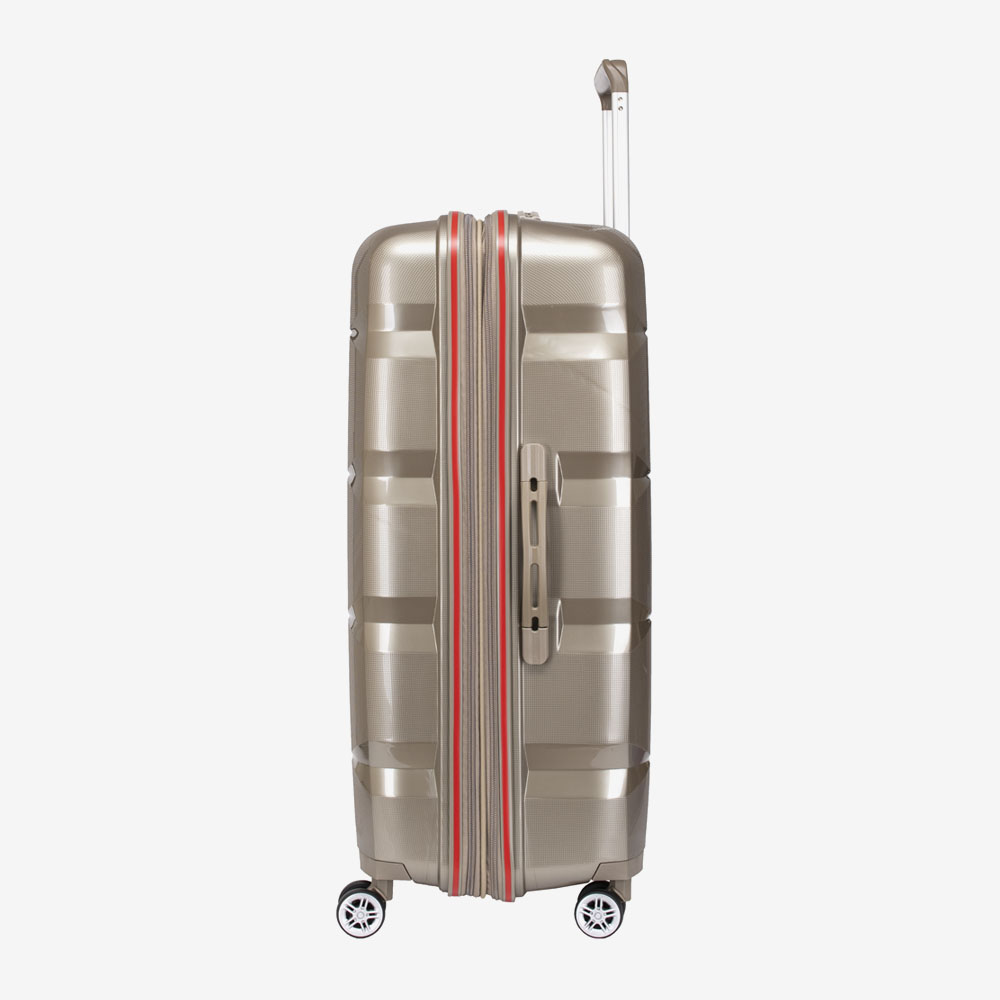 Голям куфар ENZO NORI модел SHAPE 75 см полипропилен шампанско