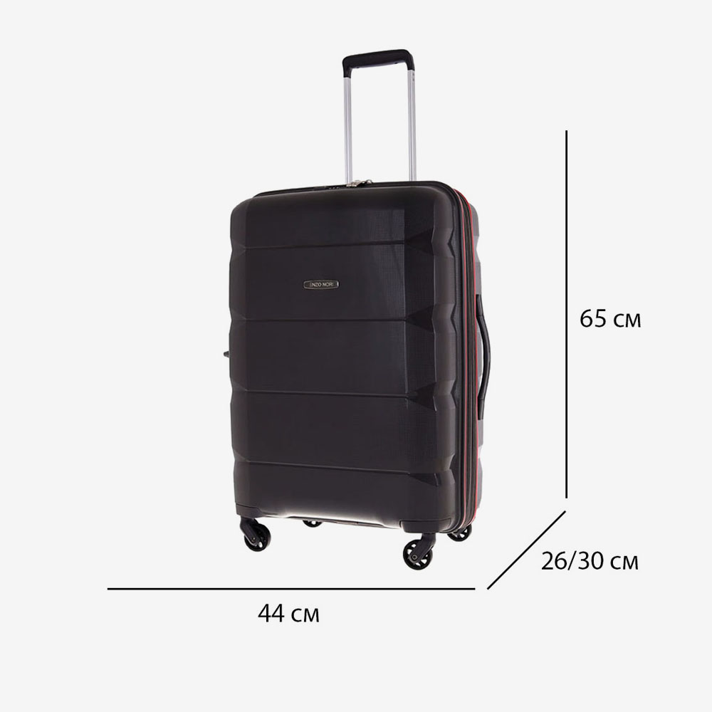 Твърд куфар среден размер от полипропилен ENZO NORI с разширение модел SHAPE черен