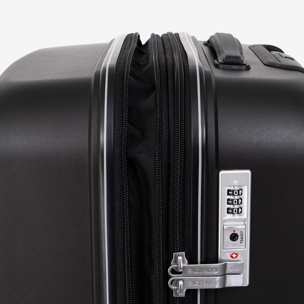 Голям куфар с куфар за козметика ENZO NORI модел ROMA 75 см полипропилен черен