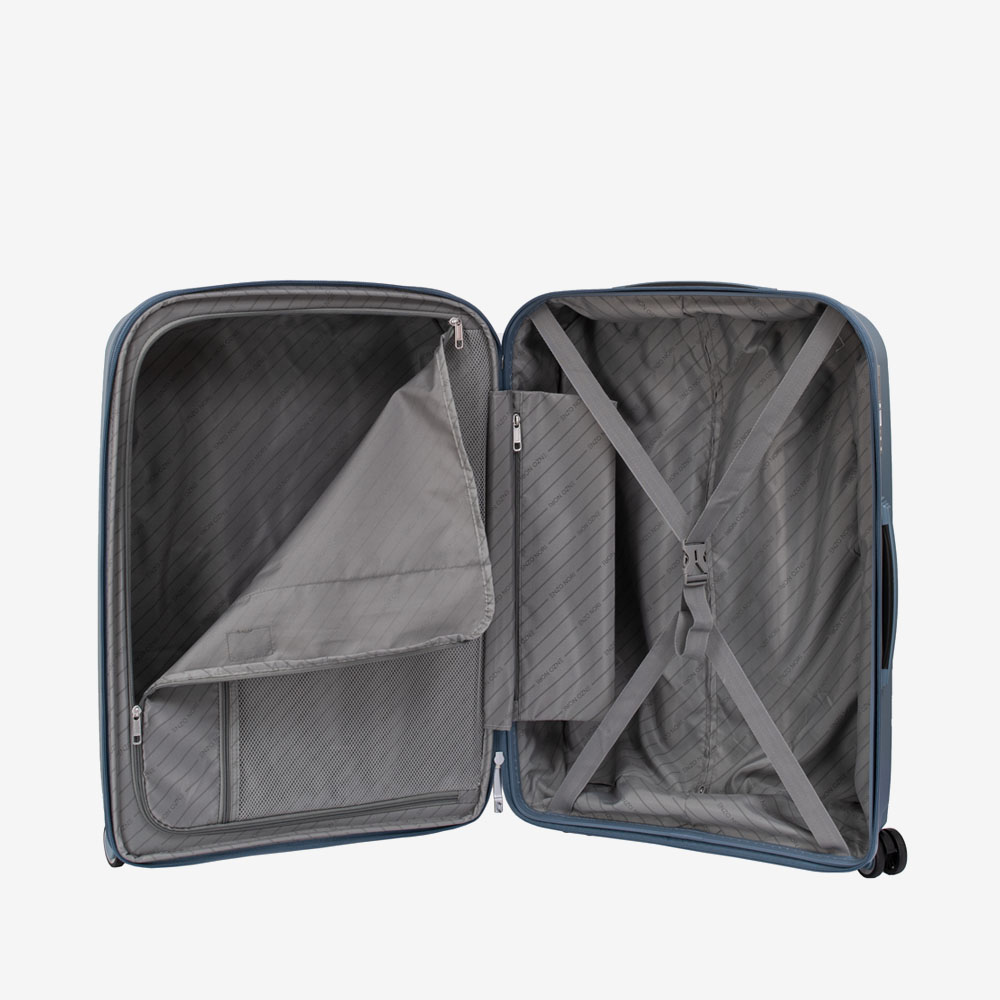 Куфар ENZO NORI модел ROMA 65 см с куфар за козметика полипропилен син