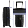 Голям куфар от полипропилен четири колелца олекотен марка ENZO NORI модел LEVELS 75 см непромокаем черен с TSA код