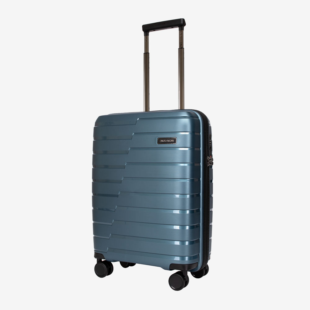 Твърд куфар ръчен багаж от полипропилен ENZO NORI модел LEVELS 55 см непромокаем зелен
