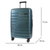 Здрав куфар от полипропилен четири колелца олекотен марка ENZO NORI модел LEVELS 75 см непромокаем зелен с TSA код