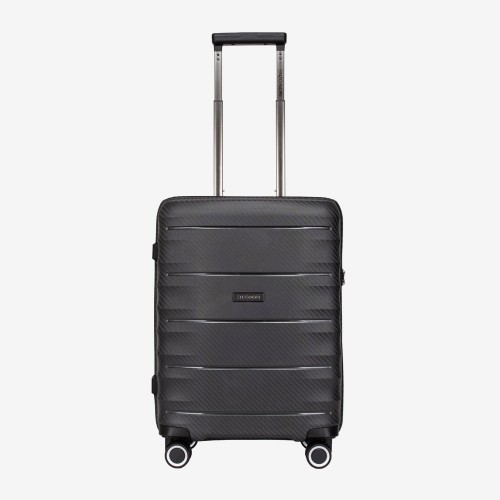 Куфар за ръчен багаж ENZO NORI модел SOLID 55 см ултра лек непромокаем черен