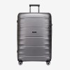 Голям куфар ENZO NORI модел SOLID 75 см полипропилен тъмно сив