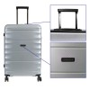 Твърд куфар с колелца полипропилен ENZO NORI модел SOLID 75 см  непромокаем ултра лек светло сив