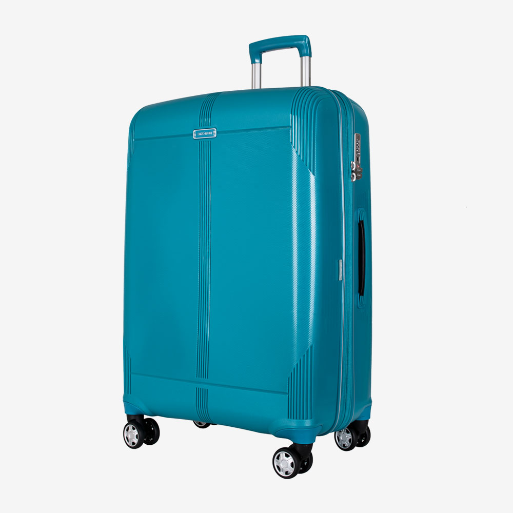Голям куфар ENZO NORI модел LONDON 76 см полипропилен син петрол