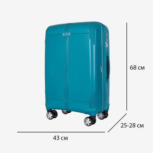 Куфар ENZO NORI модел LONDON 68 см полипропилен син петрол