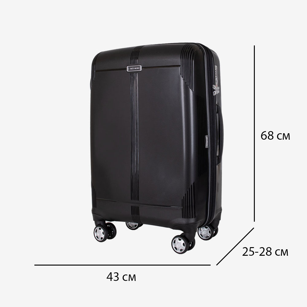 Куфар ENZO NORI модел LONDON 68 см полипропилен черен разширение