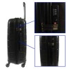 Куфар от полипропилен ENZO NORI модел LINES 66 см с 4 силиконови колелца спинер цвят черен