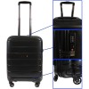 Качествен твърд куфар за кабина от полипропилен марка ENZO NORI модел LINES 55 см цвят черен