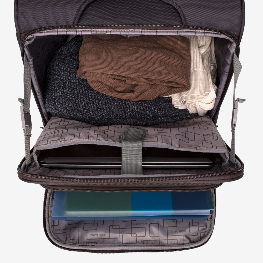 Куфар за ръчен багаж ENZO NORI модел BERLIN текстил кафяв