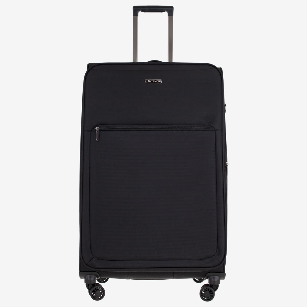 Голям куфар ENZO NORI модел SUNNY 77 см  с пътна чанта текстил черен
