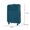 Голям текстилен куфар ултра лек ENZO NORI с разширение и TSA син