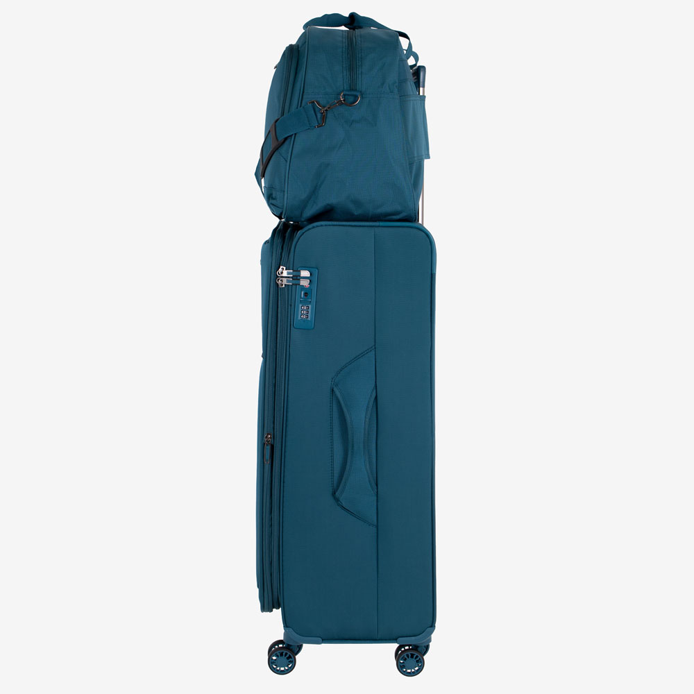 Голям куфар ENZO NORI модел SUNNY 77 см с пътна чанта текстил син