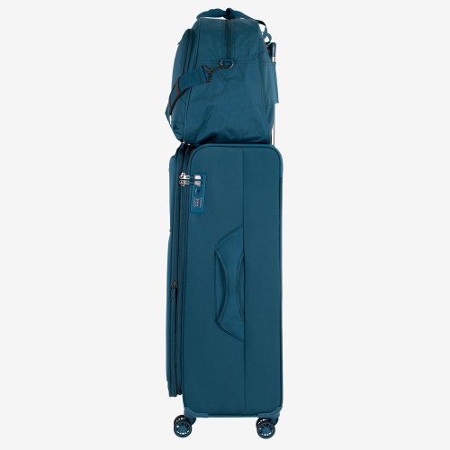 Голям куфар ултра лек 77 см с пътна чанта от текстил ENZO NORI модел SUNNY син