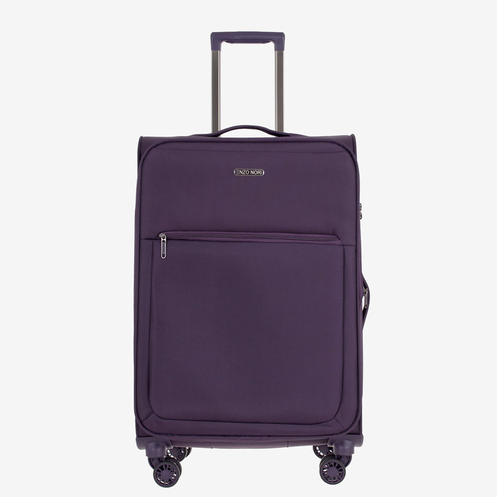 Куфар ENZO NORI модел SUNNY 66 см с пътна чанта текстил лилав