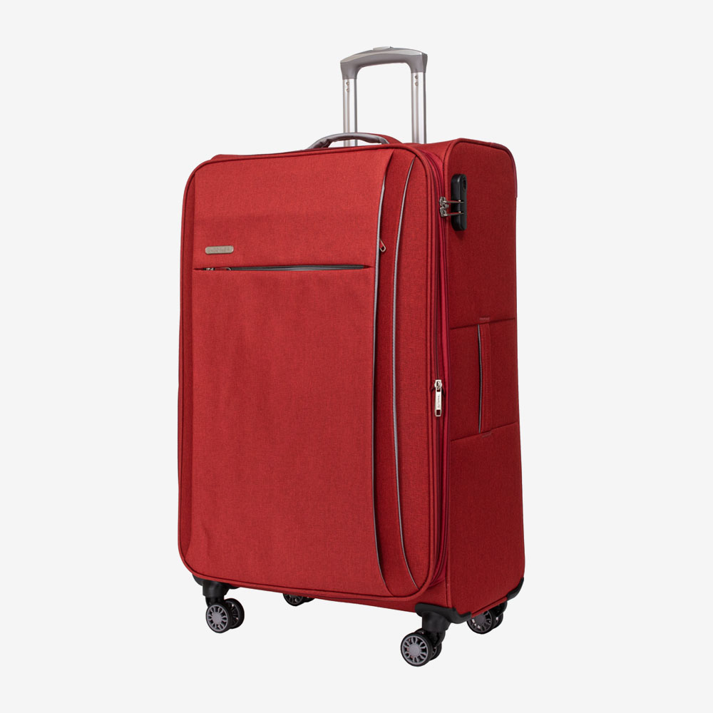 Комплект куфари ENZO NORI текстил с разширение червен