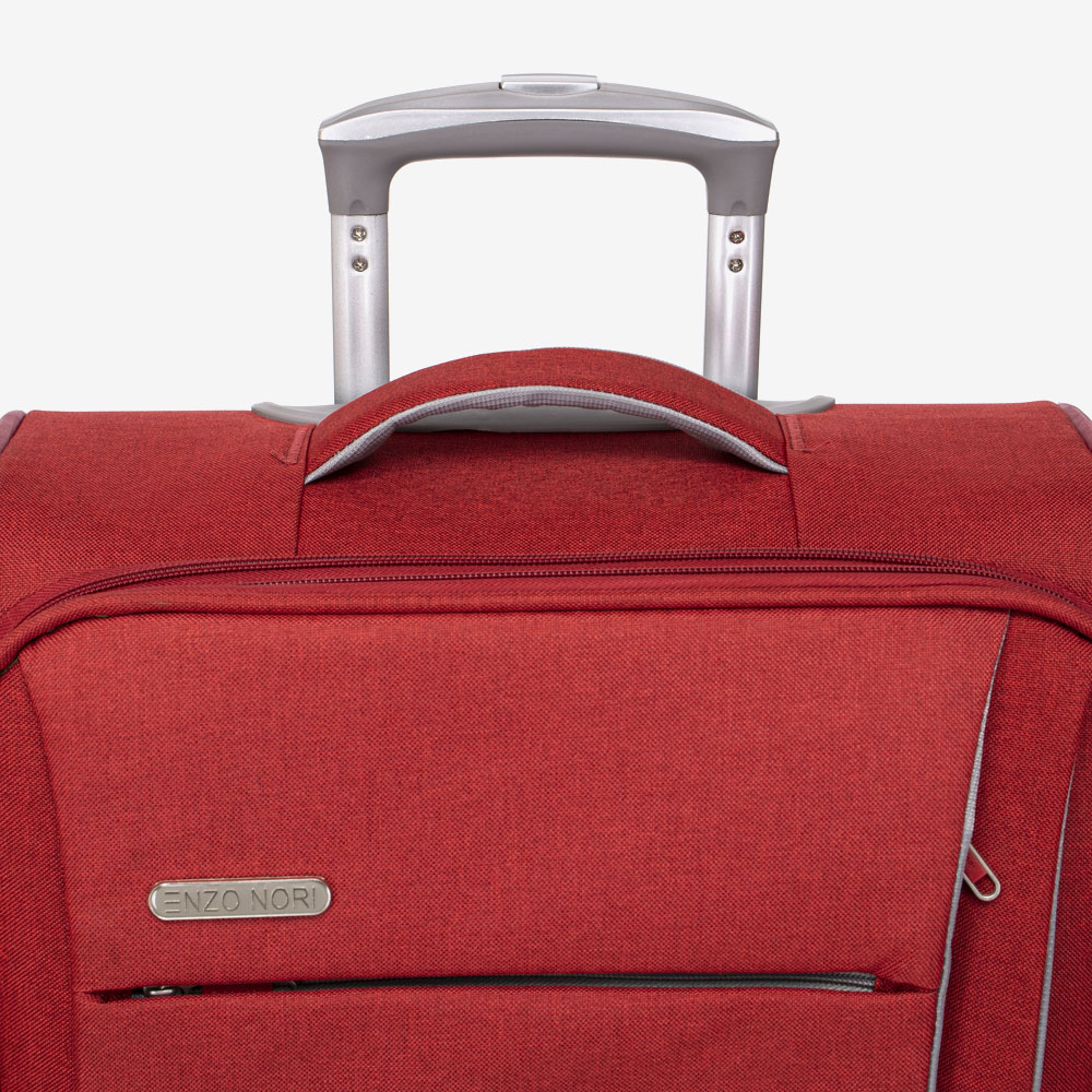 Куфар ENZO NORI модел SOFT 66 см текстил червен