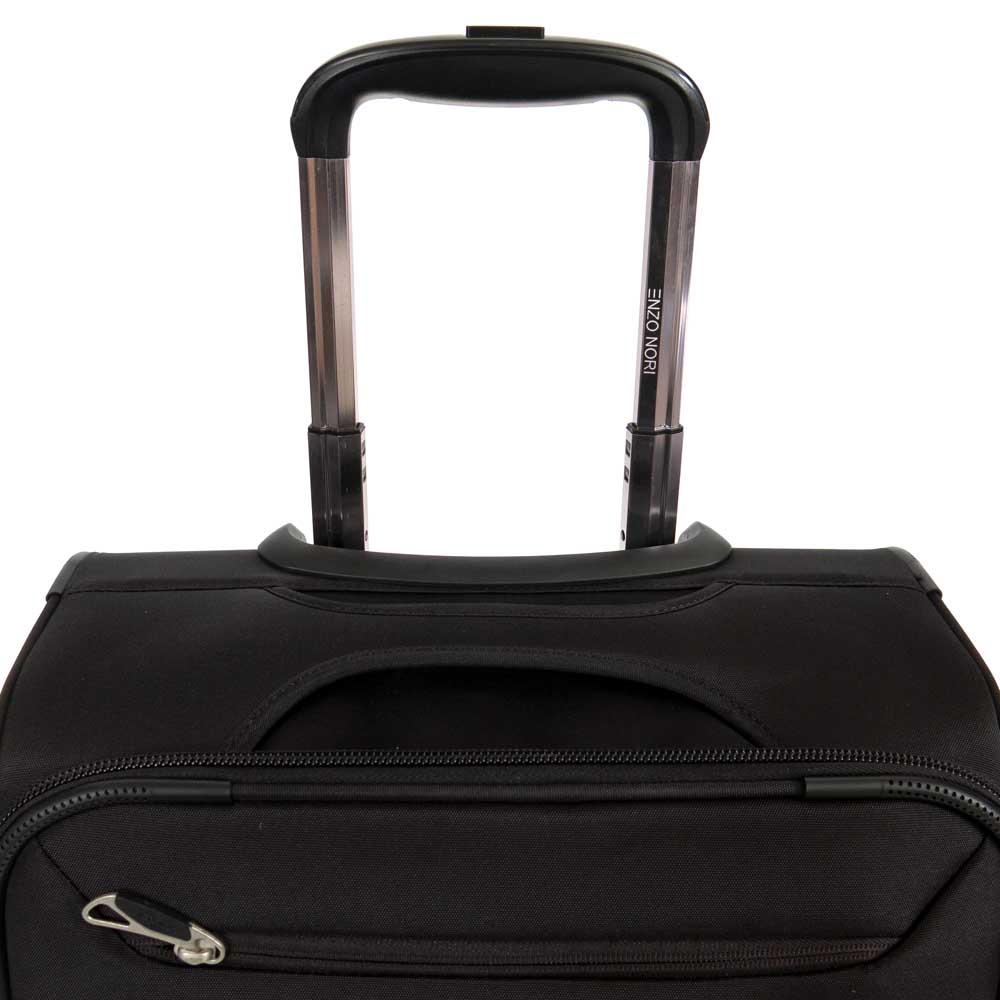 Куфар за ръчен багаж ENZO NORI от текстил с 2 колелца черен