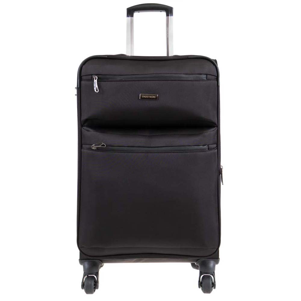 Голям мек куфар от текстил с разширение марка ENZO NORI модел VINTAGE 79 см цвят черен