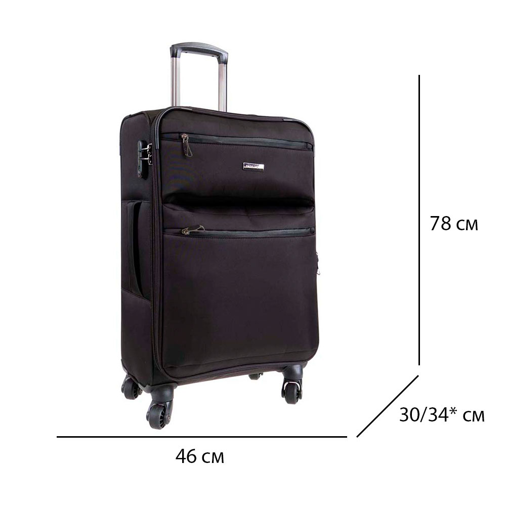 Куфари комплект от текстил три броя ENZO NORI модел VINTAGE цвят черен