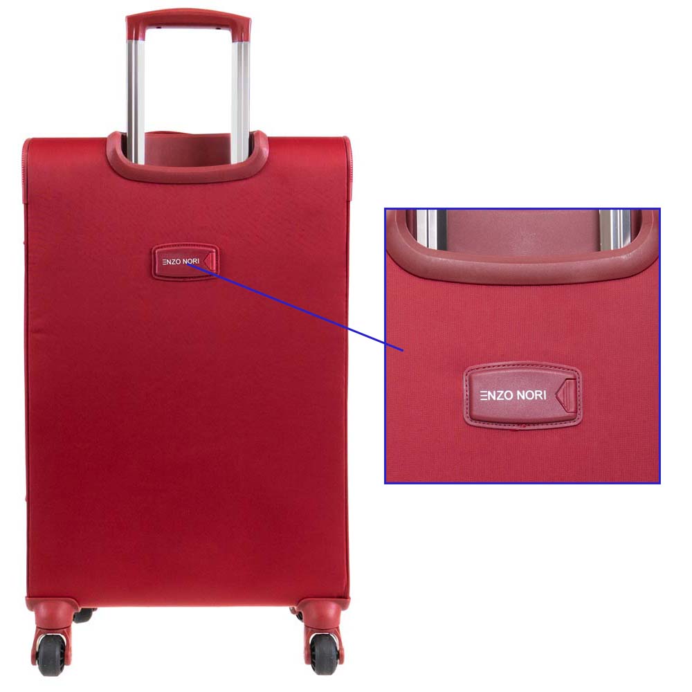 Голям куфар от текстил с разширение марка ENZO NORI модел VINTAGE 79 см цвят червен