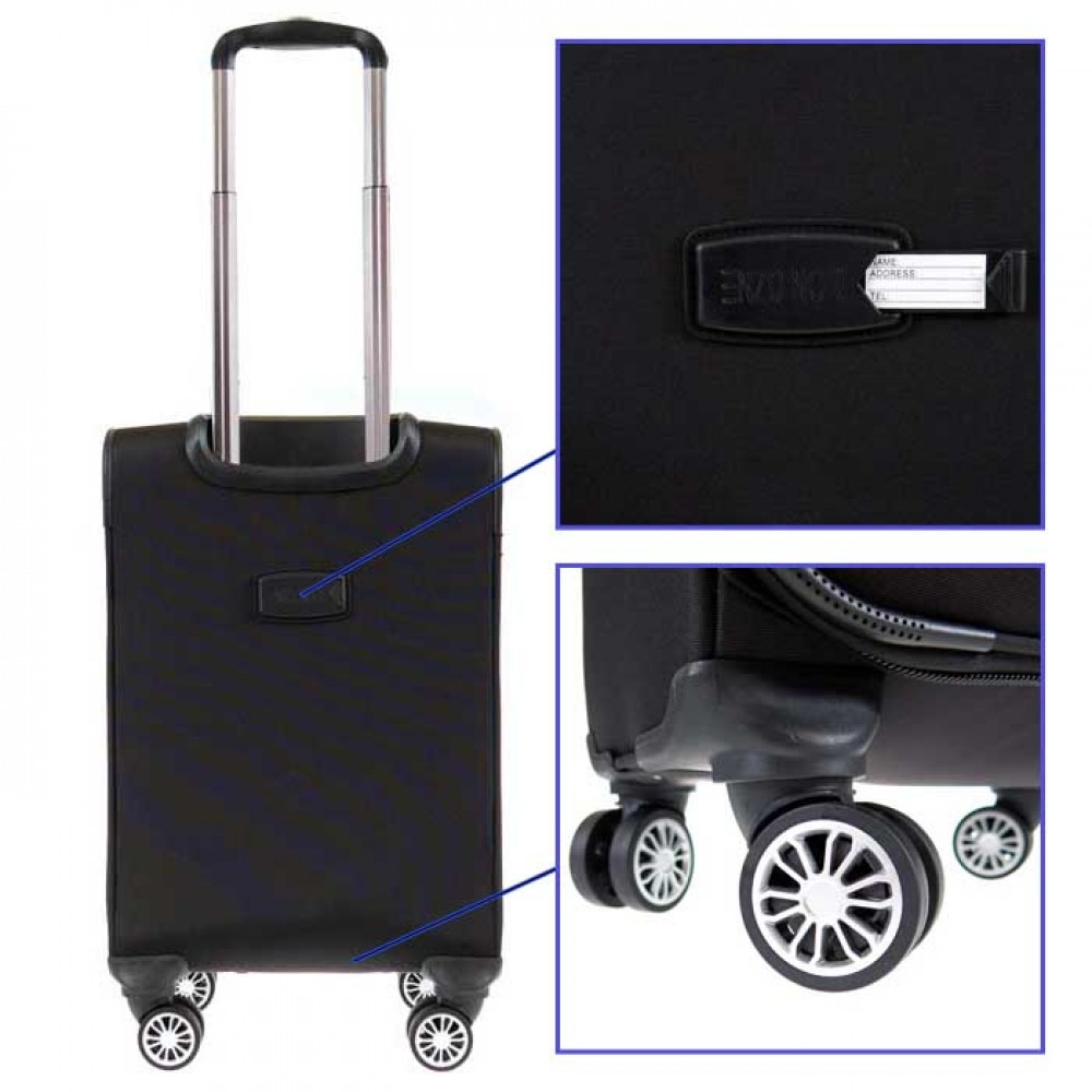 Лек куфар за ръчен багаж ENZO NORI модел CLOUD 55 см текстил черен