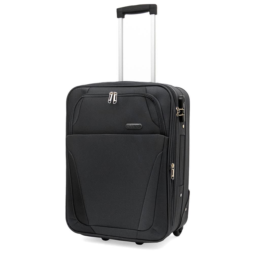 Куфар за ръчен багаж KREAL модел SLIM 52 см текстил черен