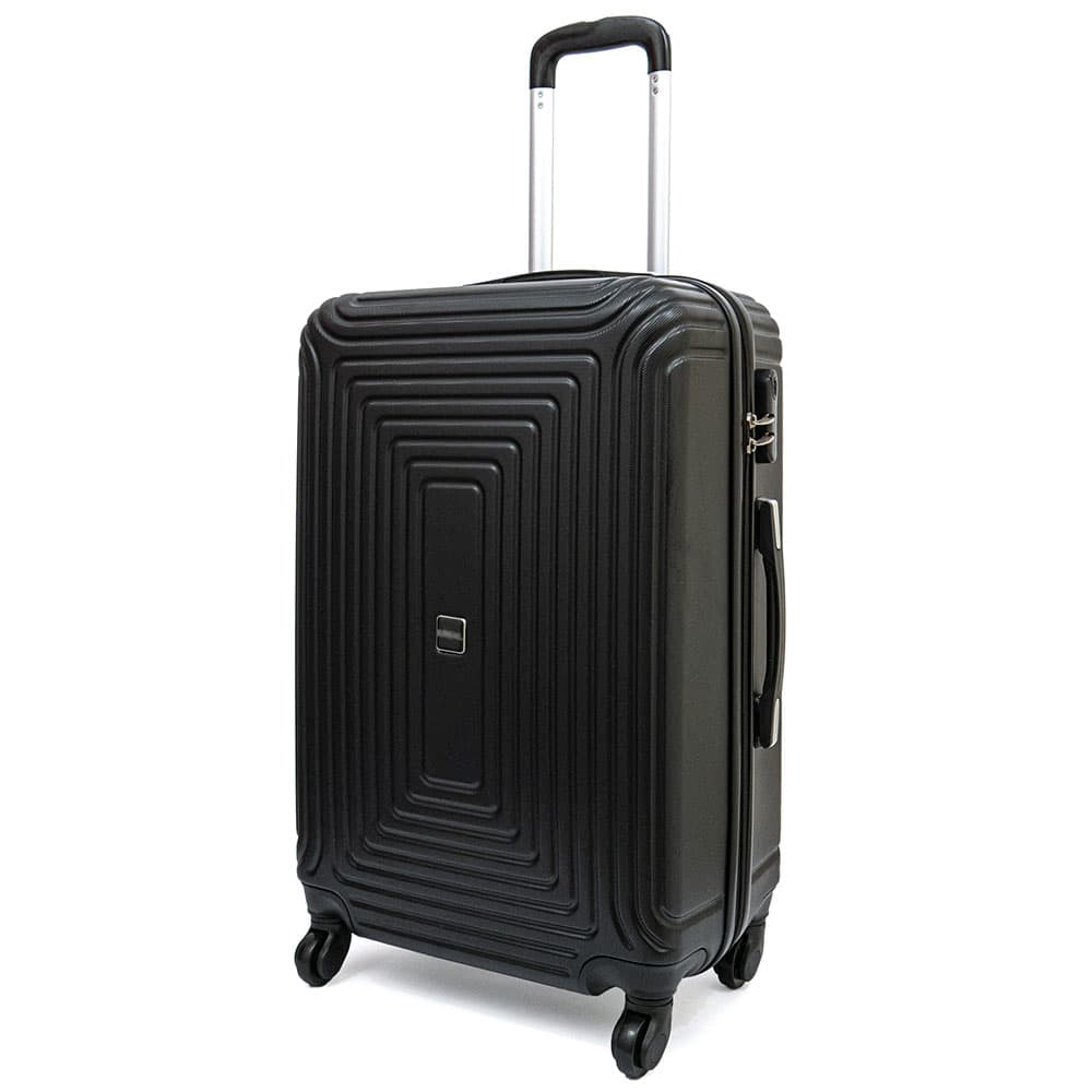 Среден размер твърд куфар от ABS с 4 колелца модел HAVANA 65 см цвят черен