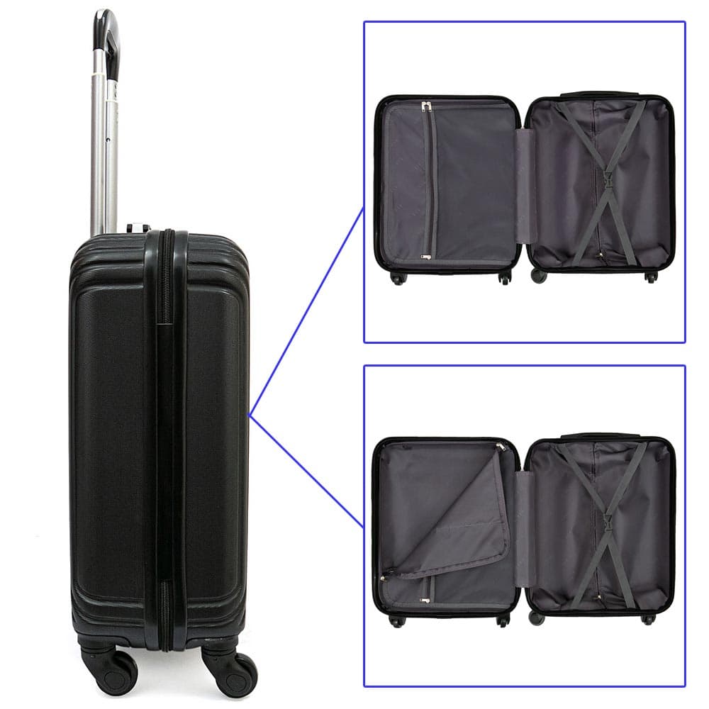 Куфар за ръчен багаж ABS 4 колелца черен