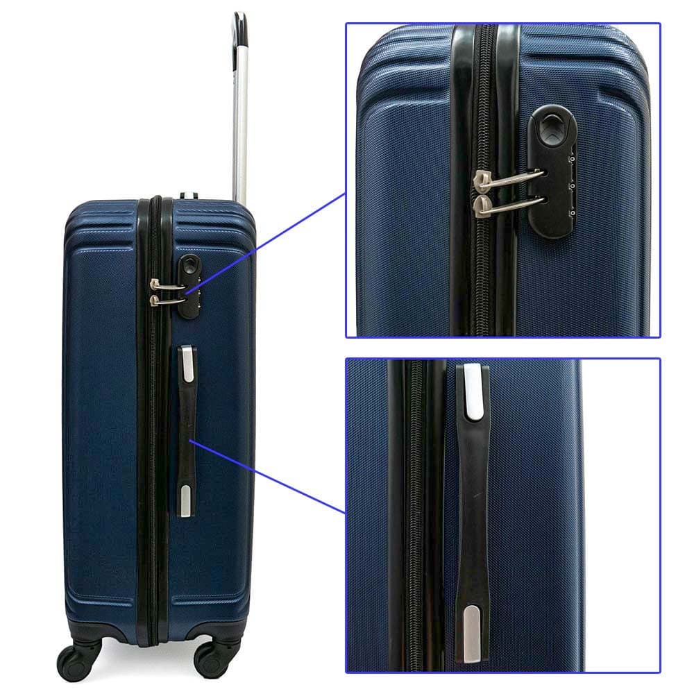 Голям куфар с олекотена конструкция от ABS с 4 колелца модел HAVANA 75 см цвят син